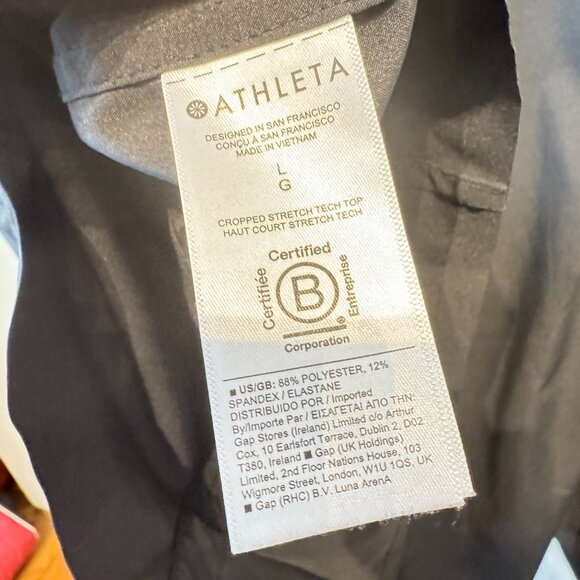 Athleta Cropped Stretch Tech Top in Black - Picture 6 of 7